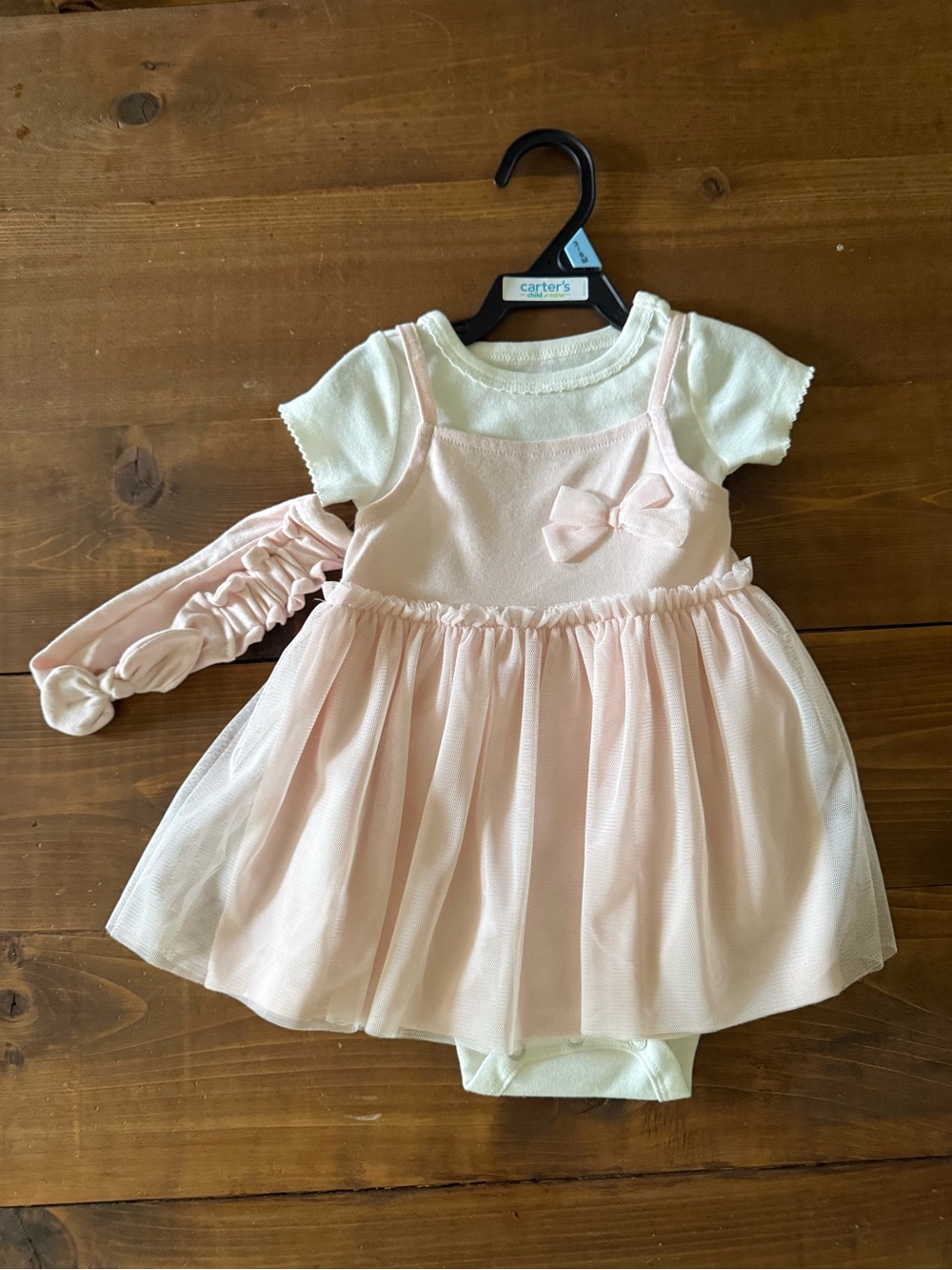 NWT Carter's Light Pink Tulle Dress with Matching Headband